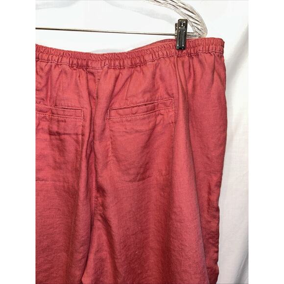 LL Bean Mauve Linen Shorts Women's 18w Elastic Waist Slash Pockets Beach Cruise - Picture 11 of 13